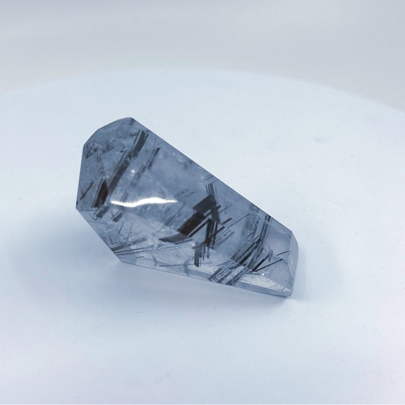 Polished Tourmalinated Quartz Geometric Free Form Natural Crystal Untreated - Picture 5 of 9
